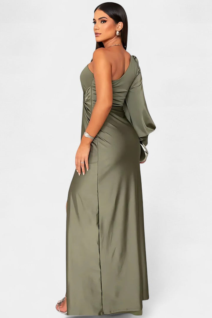 Gabrijela Robe Asymétrique avec Drapé sur une Épaule