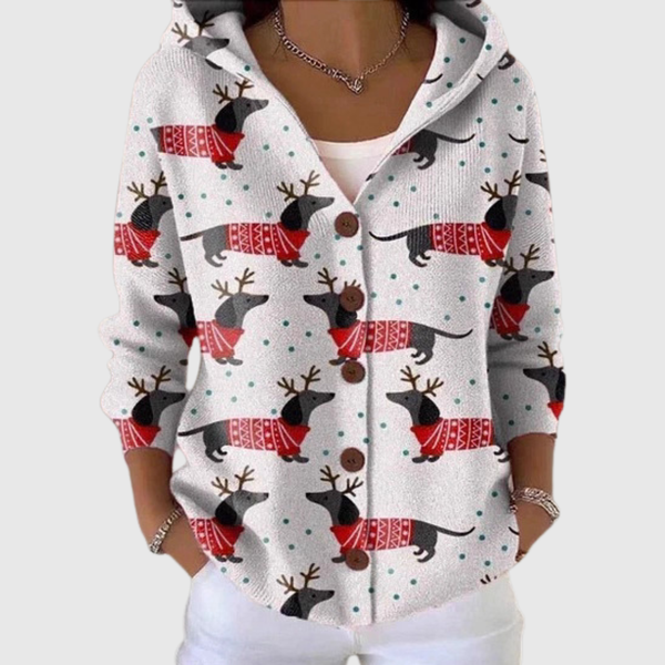 Cardigan Confortable avec Capuche en Maille