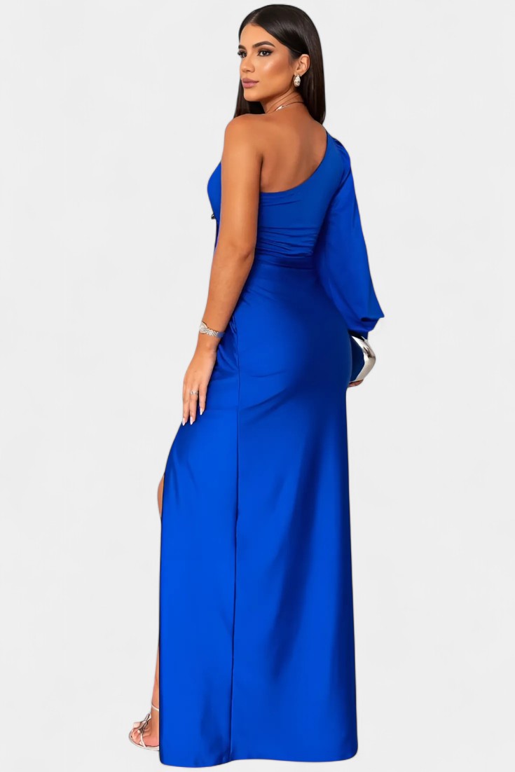Gabrijela Robe Asymétrique avec Drapé sur une Épaule